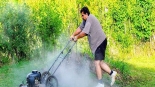 why is lawnmower smoking