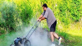 why is lawnmower smoking