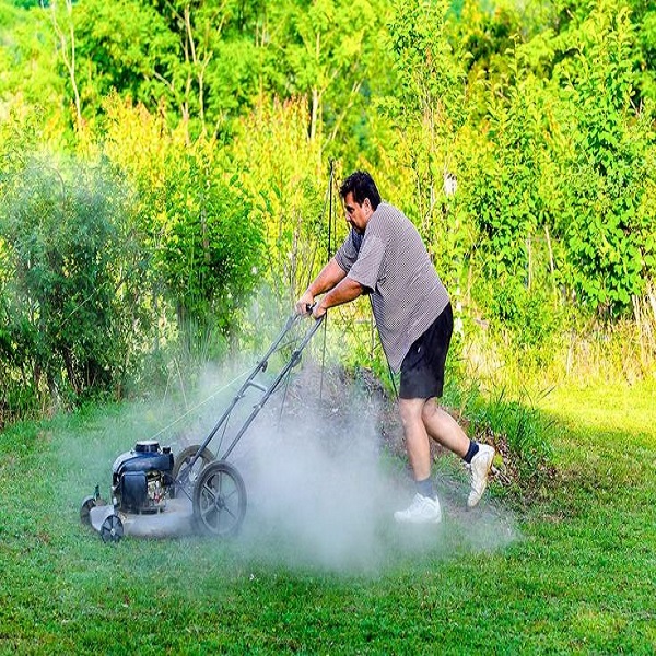 why is lawnmower smoking